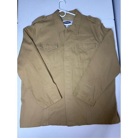 VINTAGE OLD NAVY BUTTON UP MILITARY STYLE CANVAS ENGINEER JACKET SZ XL SEE NOTES - Picture 6 of 12